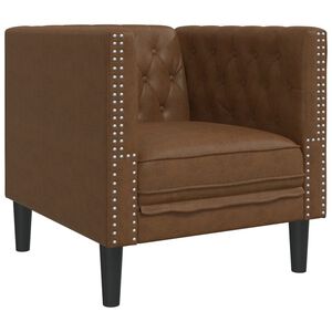 vidaXL Fauteuil Chesterfield marron similicuir