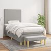 vidaXL Sommier &agrave; lattes de lit avec matelas Gris clair 100x200cm Tissu