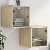 vidaXL Tables de chevet et portes vitr&eacute;es 2pcs ch&ecirc;ne sonoma 35x37x35cm