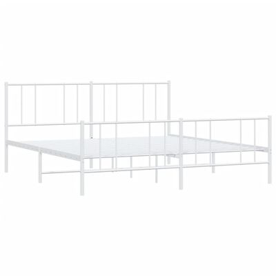 vidaXL Cadre de lit métal sans matelas et pied de lit blanc 200x200 cm