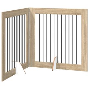 vidaXL Porte de chien pliable avec supports 2 pc Ch&ecirc;ne Sonoma 200,5 cm