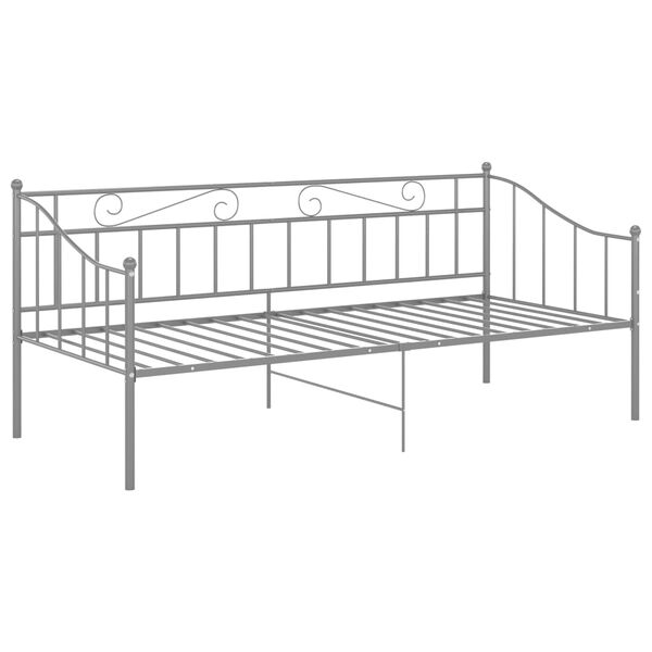 vidaXL Cadre de canapé-lit sans matelas gris métal 90x200 cm
