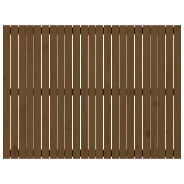 vidaXL T&ecirc;te de lit murale Marron miel 146,5x3x110cm Bois massif de pin