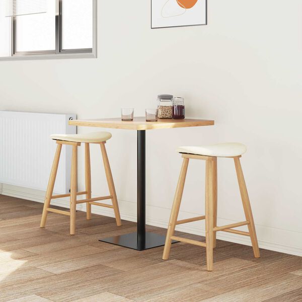 vidaXL Chaises de salle &agrave; manger 2 pcs Naturel 46 x 37 x 63 cm