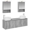 vidaXL Ensemble d'armoire de salle de bain 5 pcs Sonoma gris