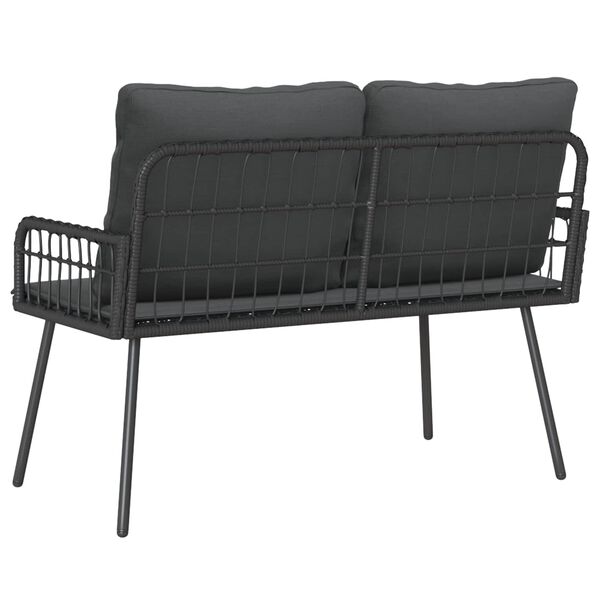 vidaXL Banc de jardin avec coussin Gris 114 x 64 x 78cm Métal