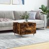 vidaXL Table basse Ch&ecirc;ne fum&eacute; 50x50x40 cm Bois d'ing&eacute;nierie