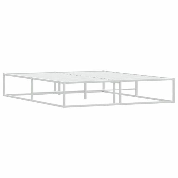 vidaXL Cadre de lit sans matelas blanc 160x200 cm métal