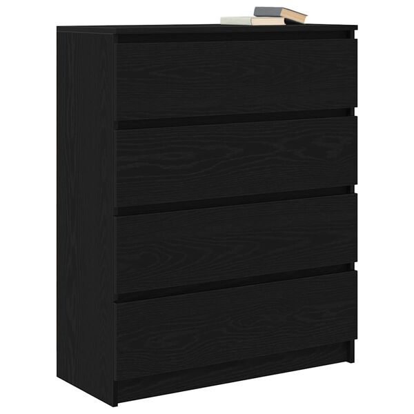 vidaXL Buffet chêne noir 80x35x99 cm bois d’ingénierie