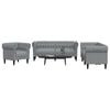 vidaXL Canap&eacute; de salon 3 pcs Gris clair tissu
