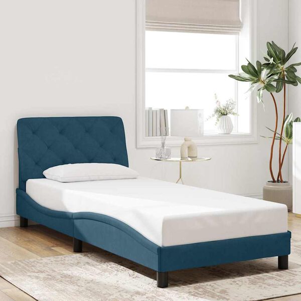 vidaXL Cadre de lit sans matelas bleu 80x200 cm velours