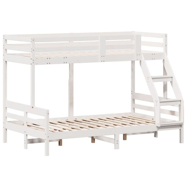 vidaXL Lit superpos&eacute; sans matelas 80x200/120x200 cm blanc bois massif