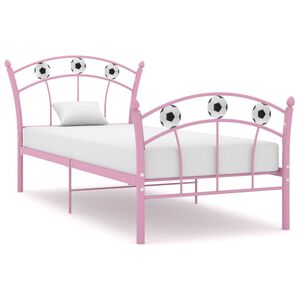 vidaXL Cadre de lit sans matelas rose m&eacute;tal 90x200 cm