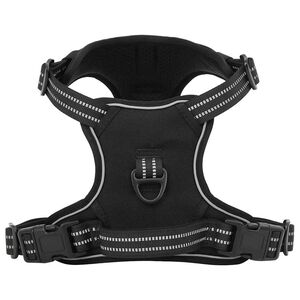 vidaXL Harnais pour chien avec bandes r&eacute;fl&eacute;chissantes r&eacute;glables noir L