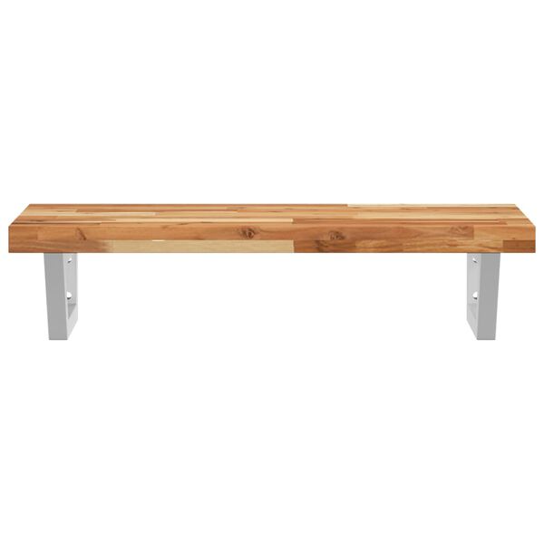 vidaXL &Eacute;tag&egrave;re de vasque murale acier et bois massif d'acacia