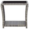 vidaXL Salon de jardin 3 pcs avec coussins R&eacute;sine tress&eacute;e Gris