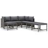 vidaXL Salon de jardin 7 pcs avec coussins R&eacute;sine tress&eacute;e Gris