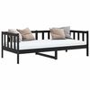 vidaXL Lit de jour sans matelas noir bois de pin massif 90x200 cm