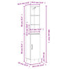 vidaXL Buffet haut Sonoma gris 34,5x34x180 cm Bois d'ing&eacute;nierie
