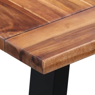 vidaXL Table à manger 180x90x75 cm Bois d'acacia massif et verre