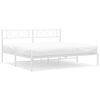 vidaXL Cadre de lit m&eacute;tal sans matelas et t&ecirc;te de lit blanc 183x213 cm