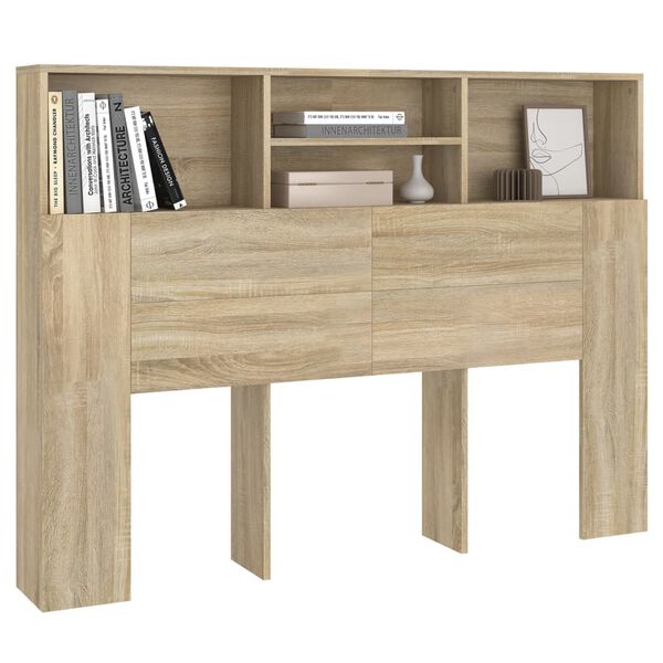 vidaXL Armoire &agrave; t&ecirc;te de lit Ch&ecirc;ne Sonoma 140x19x103,5 cm