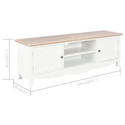 vidaXL Meuble TV Blanc 120x30x40 cm Bois