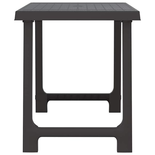 vidaXL Table de camping anthracite 79x56x64 cm PP aspect de bois