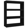 vidaXL Biblioth&egrave;que/S&eacute;parateur de pi&egrave;ce Noir 100x30x103 cm Pin massif