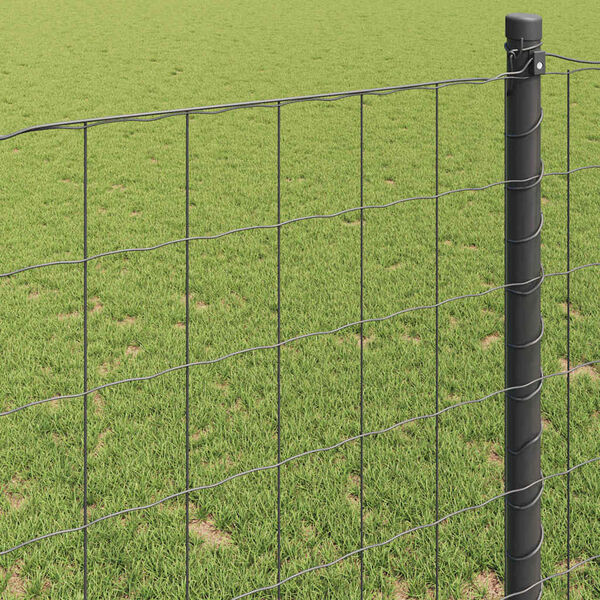 vidaXL Cl&ocirc;ture Euro Gris 0,6 x 25 m Fer rev&ecirc;tu de PVC