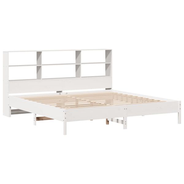 vidaXL Lit biblioth&egrave;que sans matelas blanc 180x200 cm bois pin massif