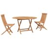 vidaXL Ensemble bistro de jardin 3 pc Naturel Bois de teck massif