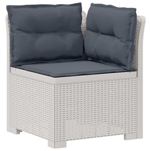 vidaXL Canap&eacute; de jardin 1 place avec coussins look rotin PP Blanc