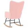 vidaXL Chaise &agrave; bascule Rose Tissu Sherpa