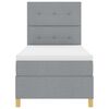 vidaXL Lit &agrave; ressort LED avec matelas Gris clair 90 x 200 cm tissu