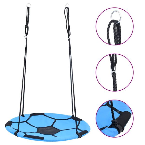 vidaXL Balançoire nid d'oiseau Motif de ballon de foot 100 cm
