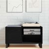 vidaXL Meuble à vinyles Chêne noir 85 x 38 x 48 cm Bois d'ingénierie