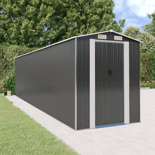 vidaXL Abri de jardin Anthracite 192x772x223 cm Acier galvanis&eacute;