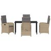 vidaXL Ensemble de salle &agrave; manger pour jardin 5 pcs Beige polyrotin
