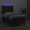 vidaXL Sommier à lattes de lit matelas LED Noir 80x200 cm Similicuir