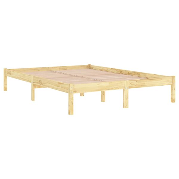 vidaXL Cadre de lit sans matelas bois massif 140x190 cm