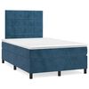 vidaXL Sommier &agrave; lattes de lit avec matelas LED bleu fonc&eacute; 120x190 cm