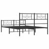 vidaXL Cadre de lit métal sans matelas avec pied de lit noir 135x190cm