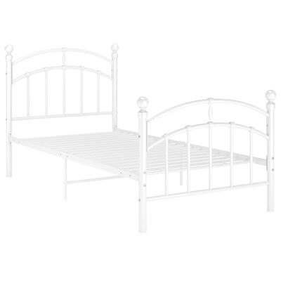 vidaXL Cadre de lit sans matelas blanc métal 90x200 cm