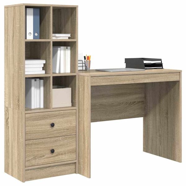 vidaXL Bureau avec tiroir 2 pcs Chêne Sonoma