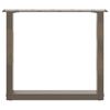 vidaXL Pieds de table basse en U, 2 pi&egrave;ces, acier naturel, 50 x (42-43) cm