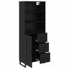 vidaXL Haut Armoire Ch&ecirc;ne noir 69,5 x 34 x 180 cm Bois d'ing&eacute;nierie