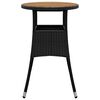 vidaXL Table de jardin Ø60x75 cm Acacia et résine tressée Noir