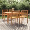 vidaXL Ensemble &agrave; manger de jardin 5 pcs Bois de teck massif