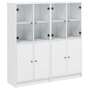 vidaXL Bibliothèque avec portes blanc 136x37x142 cm bois d'ingénierie